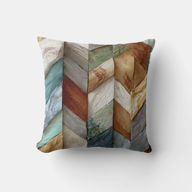 Painted Wood Throw Kissen (Vorderseite)