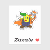 Painter als Maler mit Pinsel Aufkleber (Blatt)