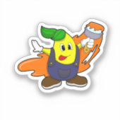 Painter als Maler mit Pinsel Aufkleber (Vorderseite)