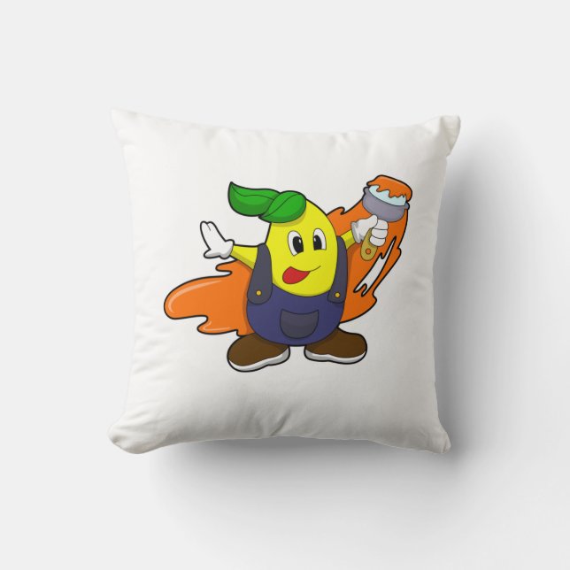 Painter als Maler mit Pinsel Kissen (Vorderseite)