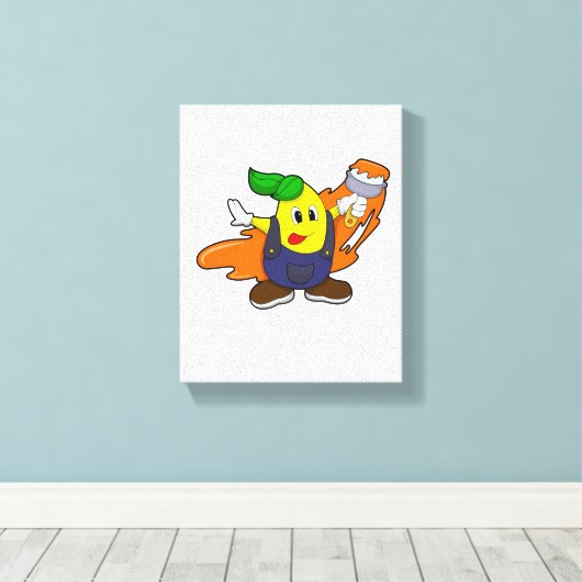 Painter als Maler mit Pinsel Leinwanddruck (Insitu (Holzboden))