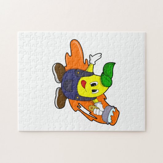 Painter als Maler mit Pinsel Puzzle (Horizontal)
