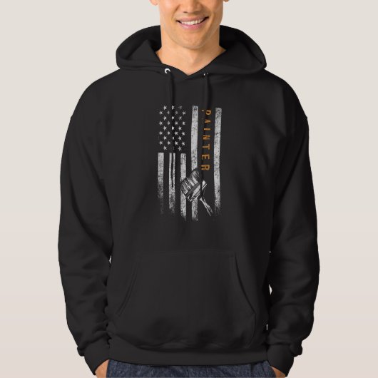 Painter American Flag Malerei Hoodie (Vorderseite)