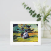 Painter at Work impressionist art Paul Cezanne Postkarte (Stehend Vorderseite)