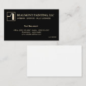 Painter Black Gold Paint Roller Business Card Visitenkarte (Vorne/Hinten)
