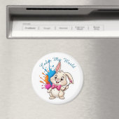 Painter Bunny Sticker - "Color My World" Magnet (In Situ (Geschirrspüler))