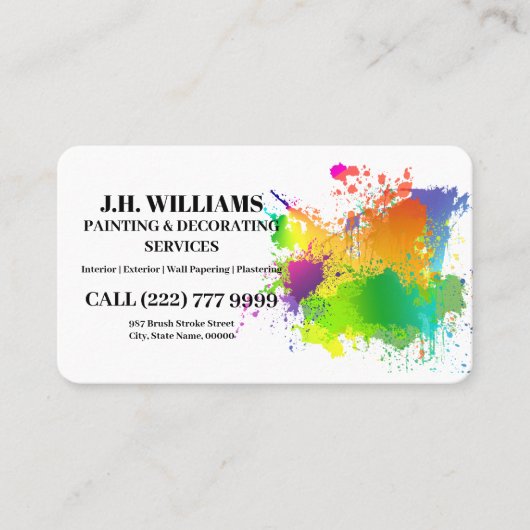 Painter & Decorator Interior and Exterior Visitenkarte (Vorderseite)