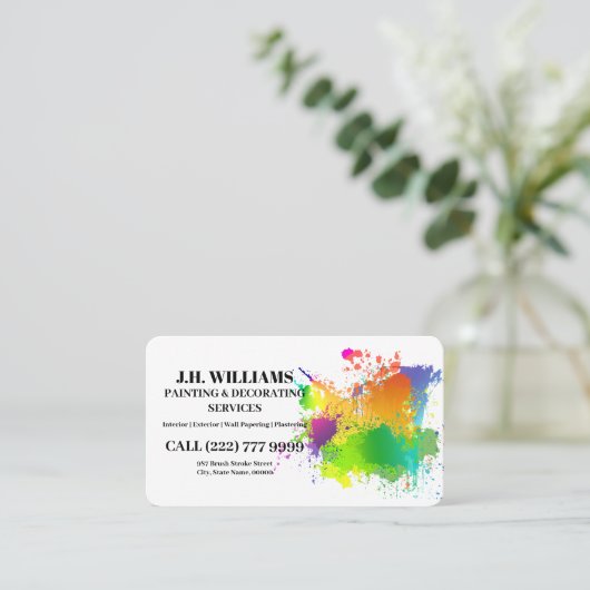 Painter & Decorator Interior and Exterior Visitenkarte (Stehend Vorderseite)