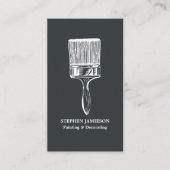 Painter & Decorator Minimal Charcoal Grey White Visitenkarte (Vorderseite)
