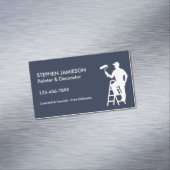 Painter & Decorator Painting Services Blue White Magnetische Visitenkarte (Beispiel)