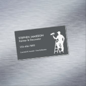 Painter & Decorator Painting Services Grey White Magnetische Visitenkarte (Beispiel)