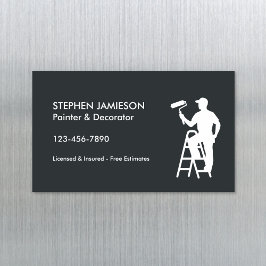 Painter & Decorator Painting Services Grey White Magnetische Visitenkarte