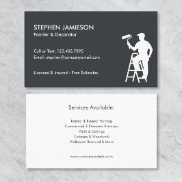 Painter & Decorator Painting Services Grey & White Visitenkarte