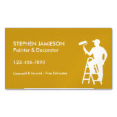 Painter & Decorator Painting Services Yellow White Magnetische Visitenkarte (Vorderseite)
