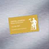 Painter & Decorator Painting Services Yellow White Magnetische Visitenkarte (Beispiel)