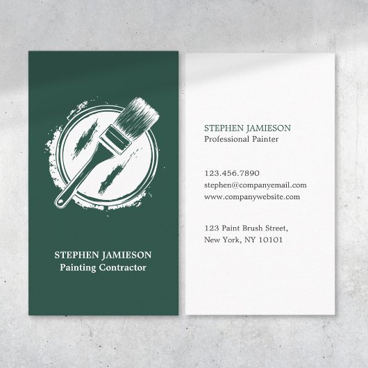 Painter & Decorator Service Green and White  Visitenkarte