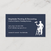 Painter & Decorator Services QR Code Blue White Visitenkarte (Vorderseite)