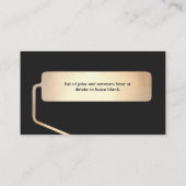 Painter Gold Paint Roller Black Business Card Visitenkarte (Rückseite)