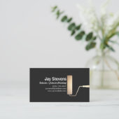 Painter Gold Paint Roller Black Business Card Visitenkarte (Stehend Vorderseite)