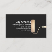 Painter Gold Paint Roller Black Business Card Visitenkarte (Vorderseite)