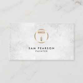 Painter Gold Paint Roller Brush Icon Business Card Visitenkarte