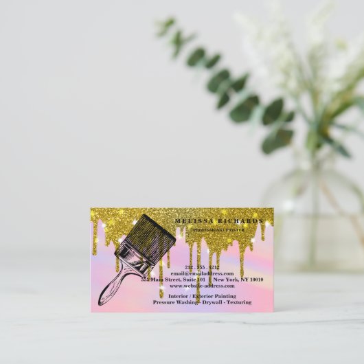Painter Gold Tropfen Visitenkarte (Stehend Vorderseite)