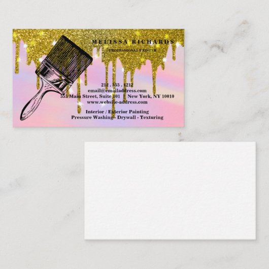 Painter Gold Tropfen Visitenkarte (Vorne/Hinten)