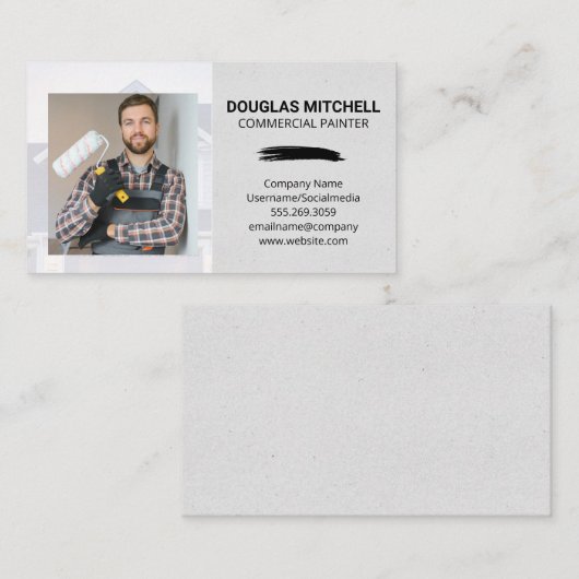 Painter Holding Brush | Contract Worker Visitenkarte (Vorne/Hinten)