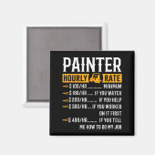 Painter Hourly Rate Funny Painter Magnet (Vorderseite/Rückseite)