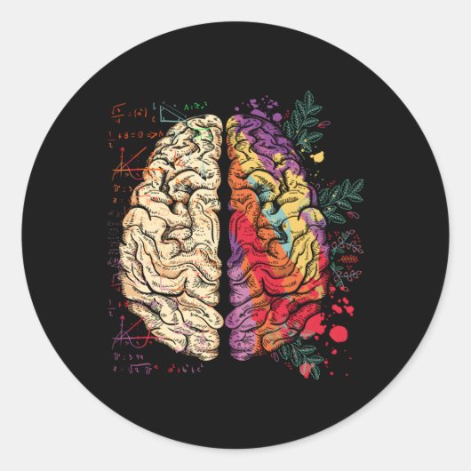 Painter Neuroscience Colorful Hu Brain Runder Aufkleber (Vorderseite)