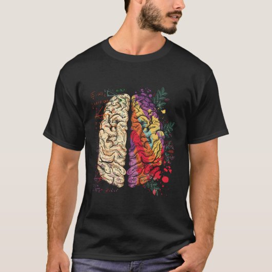 Painter Neuroscience Colorful Hu Brain T-Shirt (Vorderseite)