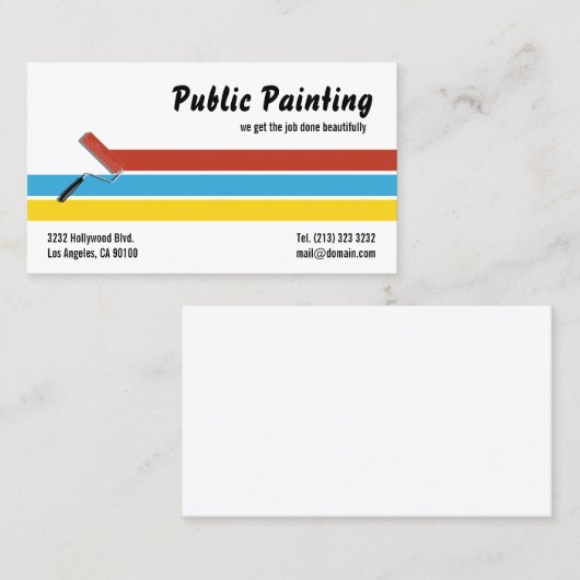 Painter Paint Roller Visitenkarte (Vorne/Hinten)