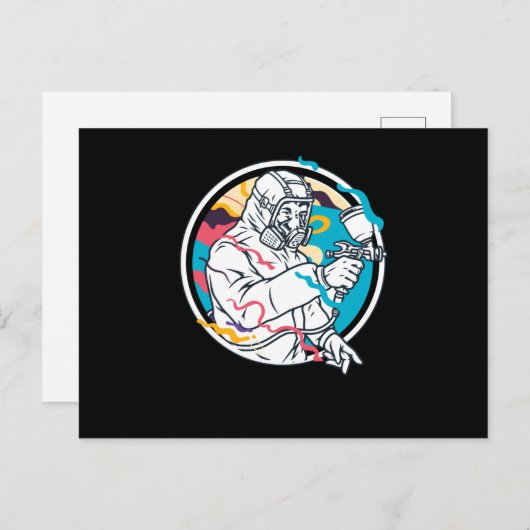 Painter Paint Spray Gun Postkarte (Vorne/Hinten)