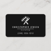 Painter QR Code Black and White Rounded Painting Visitenkarte (Vorderseite)