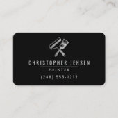 Painter QR Code Black Silver Rounded Painting Visitenkarte (Vorderseite)