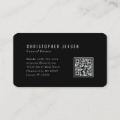 Painter QR Code Black Silver Rounded Painting Visitenkarte (Rückseite)