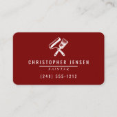 Painter QR Code Burgundy Red Rounded Painting Visitenkarte (Vorderseite)
