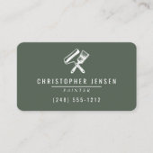 Painter QR Code Dark Green Rounded Painting Visitenkarte (Vorderseite)