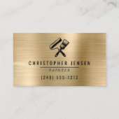 Painter QR Code Gold Black Metallic Painting Visitenkarte (Vorderseite)