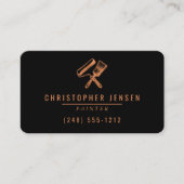 Painter QR Code Painting Black Copper Rounded Visitenkarte (Vorderseite)