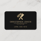 Painter QR Code Painting Black Gold Rounded Visitenkarte (Vorderseite)