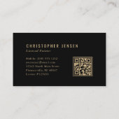 Painter QR Code Painting Business Black Gold Visitenkarte (Rückseite)
