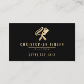 Painter QR Code Painting Business Black Gold Visitenkarte (Vorderseite)
