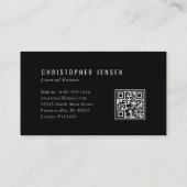 Painter QR Code Painting Business Black Silver Visitenkarte (Rückseite)