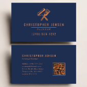 Painter QR Code Painting Business Navy Blue Copper Visitenkarte