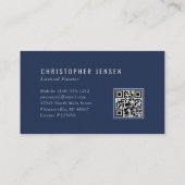Painter QR Code Painting Business Navy Blue Silver Visitenkarte (Rückseite)