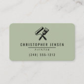 Painter QR Code Sage Green Black Rounded Painting Visitenkarte (Vorderseite)