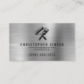 Painter QR Code Silver Black Metallic Painting Visitenkarte (Vorderseite)