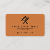 Painter QR Code Terracotta Black Rounded Painting Visitenkarte (Vorderseite)