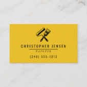 Painter QR Code Yellow Black Painting Visitenkarte (Vorderseite)